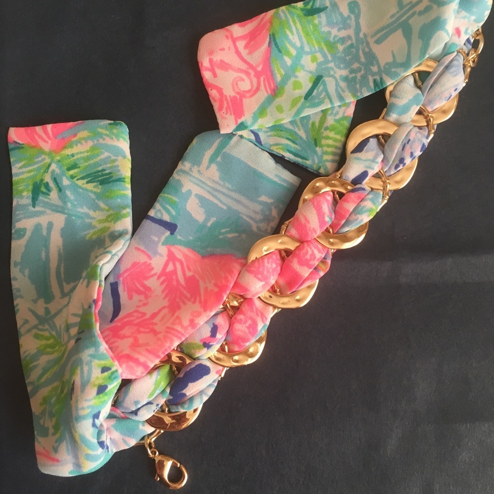 Lilly Pulitzer link and fabric bracelet